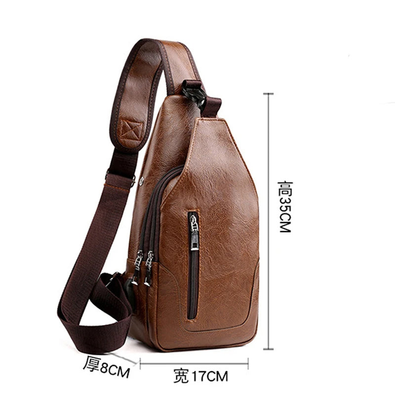 Men’s Luxury Leather Chest Bag