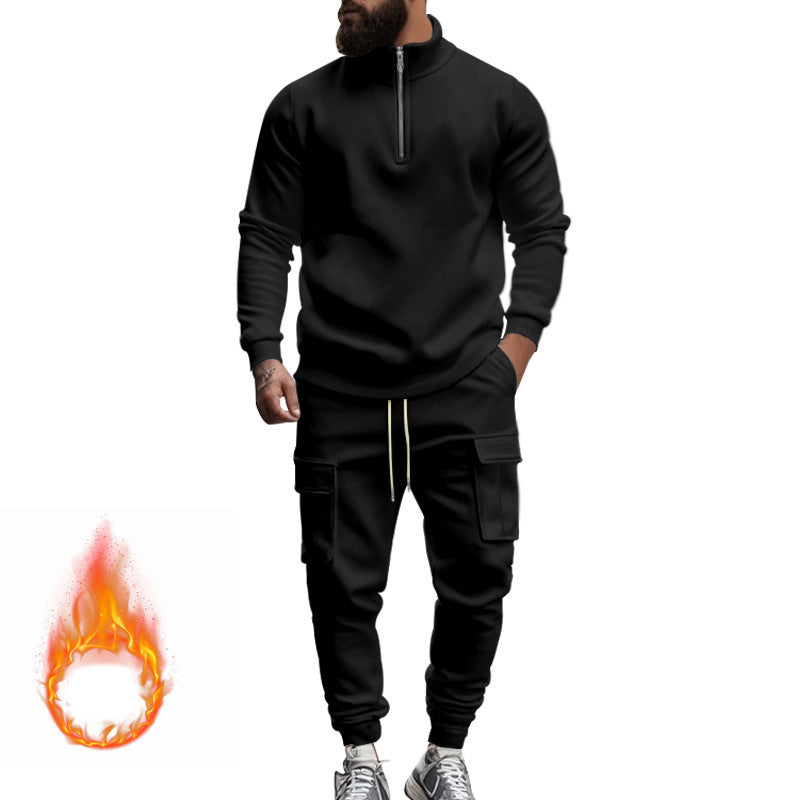 Men’s American Style Fleece-Lined Zipper Jacket