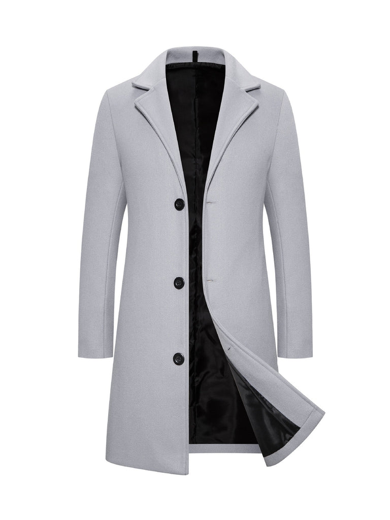 Long Single-Breasted Windbreaker Jacket