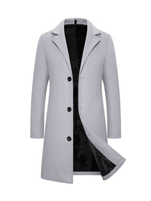 Long Single-Breasted Windbreaker Jacket
