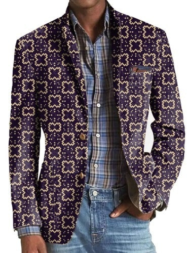 Men’s Classic Striped Plaid Suit