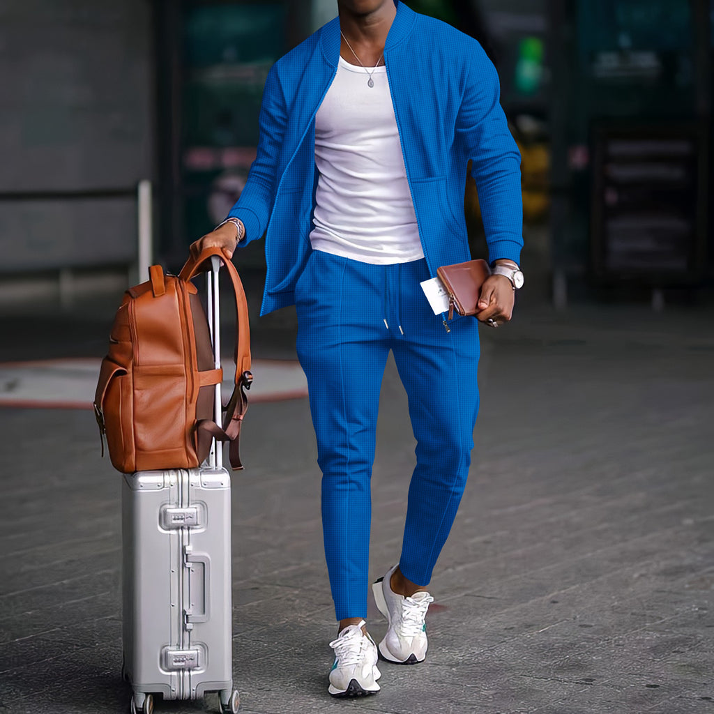 Men’s Baseball Uniform Jacket with Zipper Coat Set