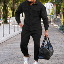 Men’s Classic Suede Single-Breasted Suit