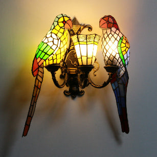Unique Colorful Multi-Head Parrot Design Lampshade
