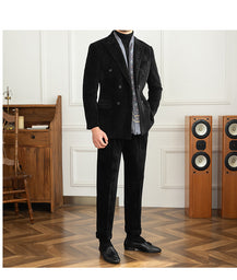 Men’s Stylish Double-Breasted Light Luxury Suit
