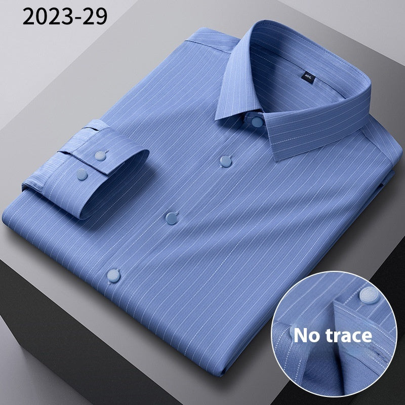 Men’s Striped Bamboo Fiber Long-Sleeve Shirt