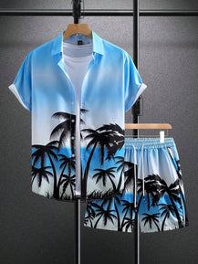 Men’s Trendy 3D Print Two-Piece Set