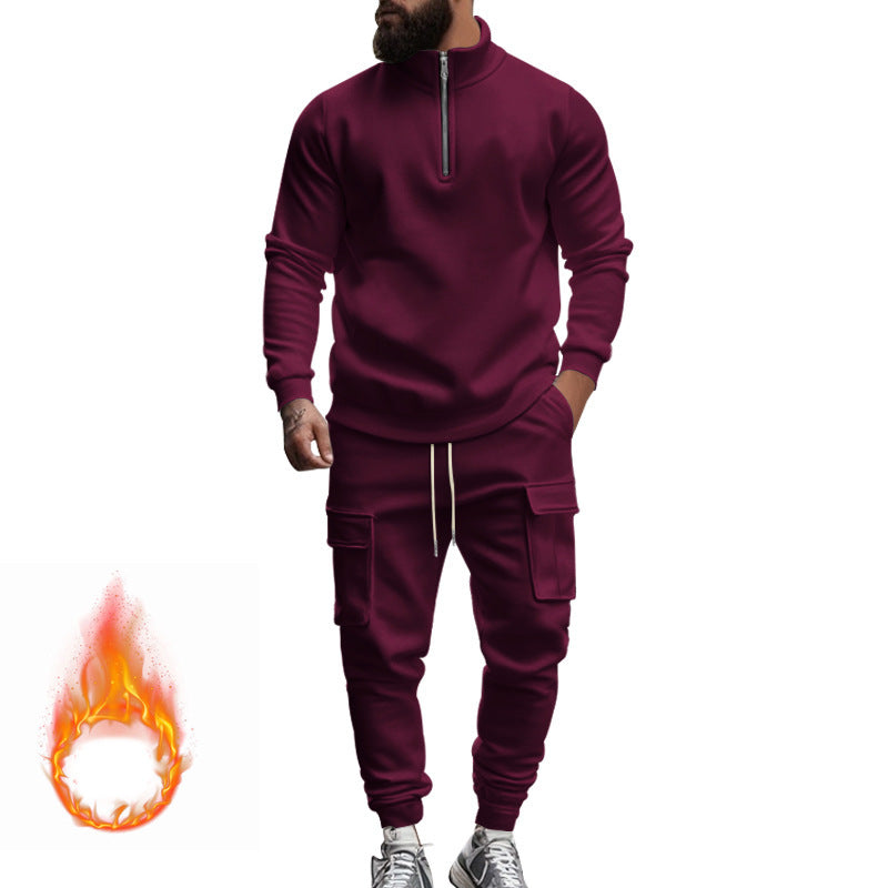 Men’s American Style Fleece-Lined Zipper Jacket