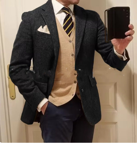 New Men’s Herringbone Suit
