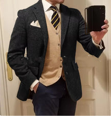 New Men’s Herringbone Suit