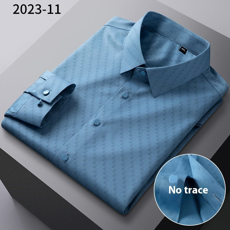 Men’s Striped Bamboo Fiber Long-Sleeve Shirt