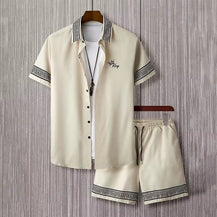 Men’s Summer Vacation Wear Two-Piece Set