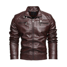 Men’s Street Style PU Leather Jacket with Pockets