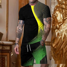 Men’s Stylish Gradient Short Sleeve Set