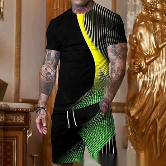 Men’s Stylish Gradient Short Sleeve Set