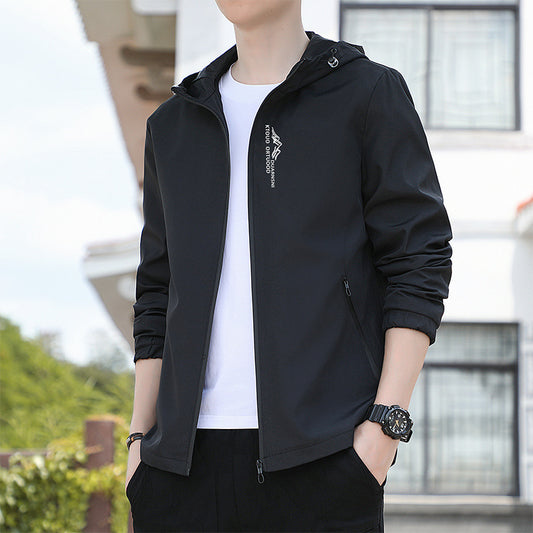 Men’s Quick-Drying Hooded Zipper Jacket