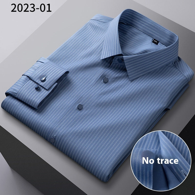 Men’s Striped Bamboo Fiber Long-Sleeve Shirt