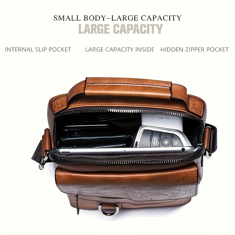 Men's Leather Crossbody Bag  for Daily Use