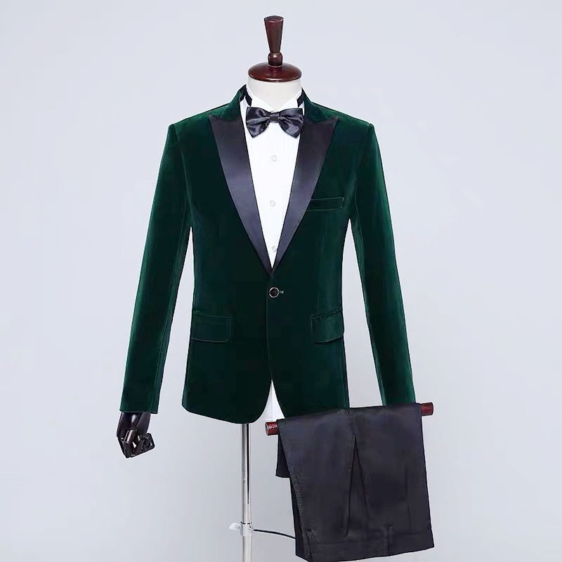 Men’s  Velvet Jacket for Stage Performance