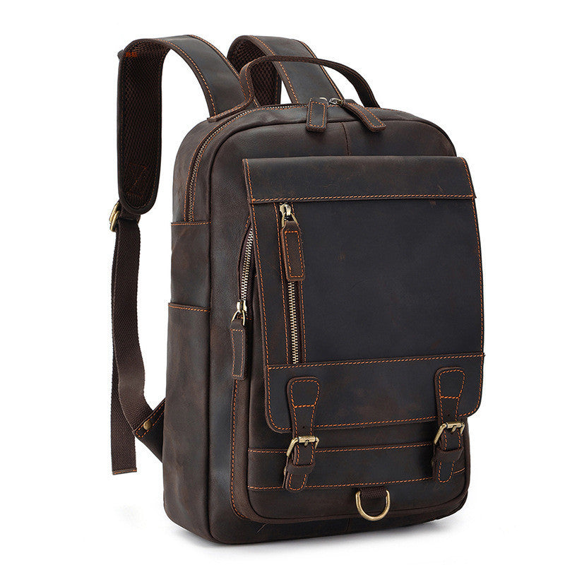 Men's Crazy Horse Leather Backpack